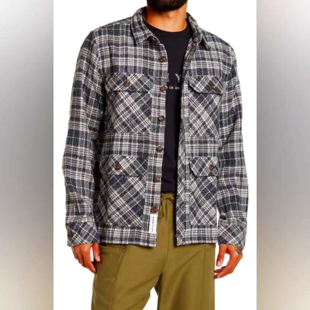 Native youth heavyweight plaid shacket